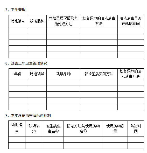 衛生管理等情況表